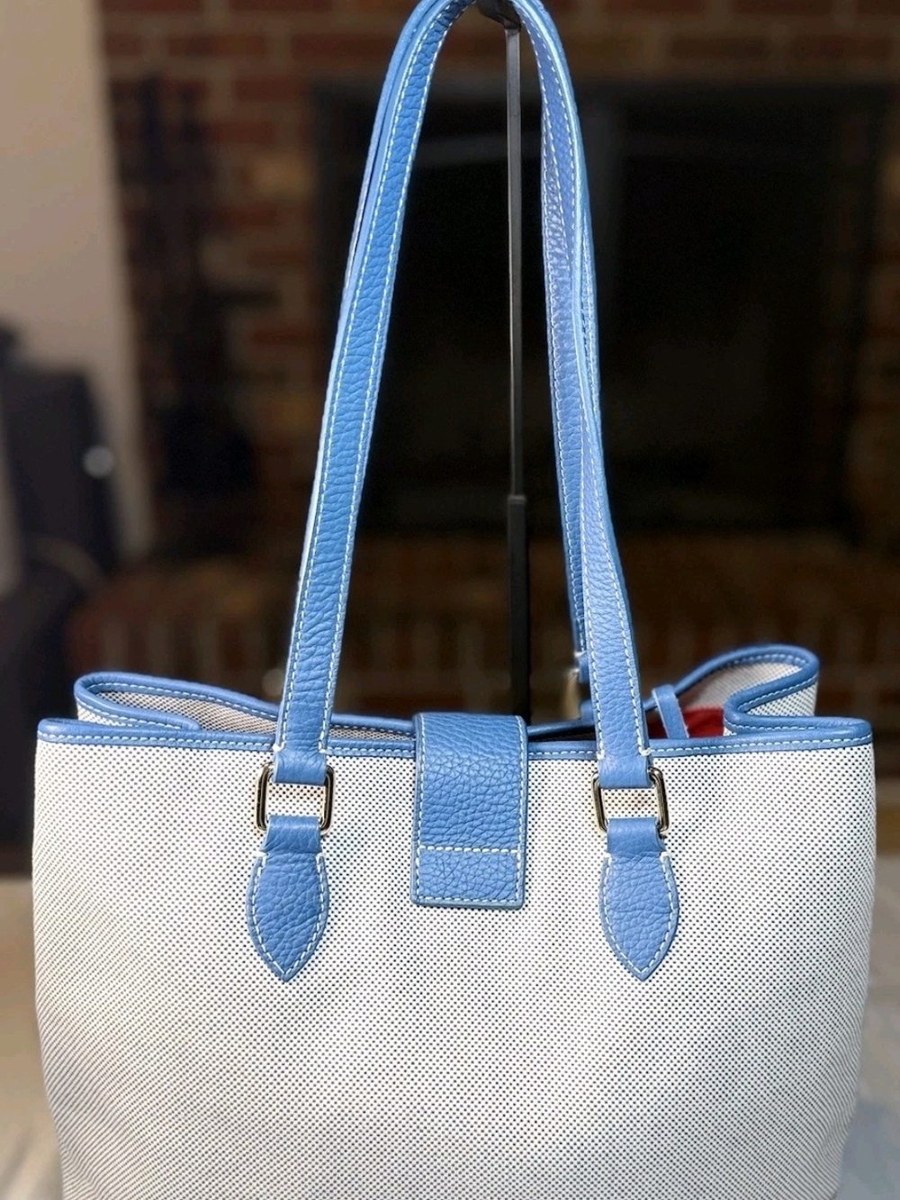 Dooney & Bourke Light Blue Trim Canvas Tote Bag - Women - Picture 3 of 11